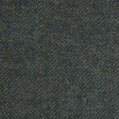 Medium Green Subdued Herringbone Coral Tweed All Wool