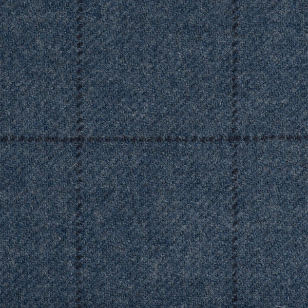 Blue With Dark Navy Check Check Moonstone Tweed All Wool