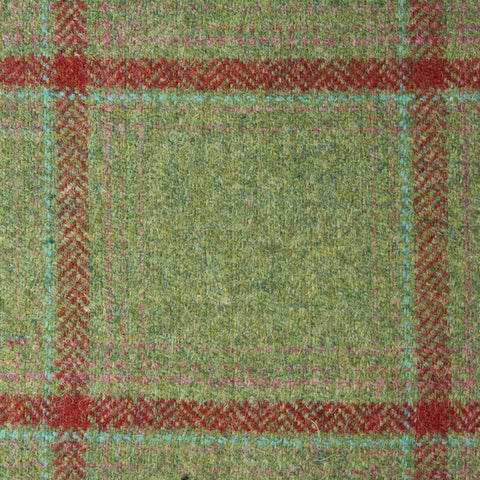 Green With Red/Pink/Blue Check Moonstone Tweed All Wool