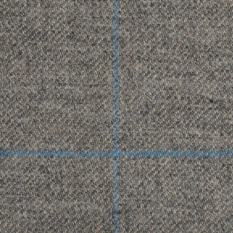 Grey/Crème With Blue And Aqua Check Moonstone Tweed All Wool