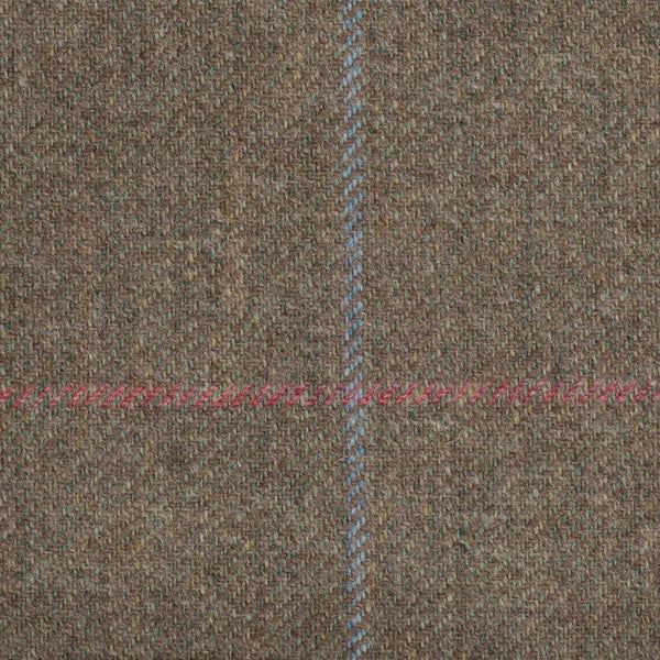 Brown/green With Pink And Aqua Check Moonstone Tweed All Wool