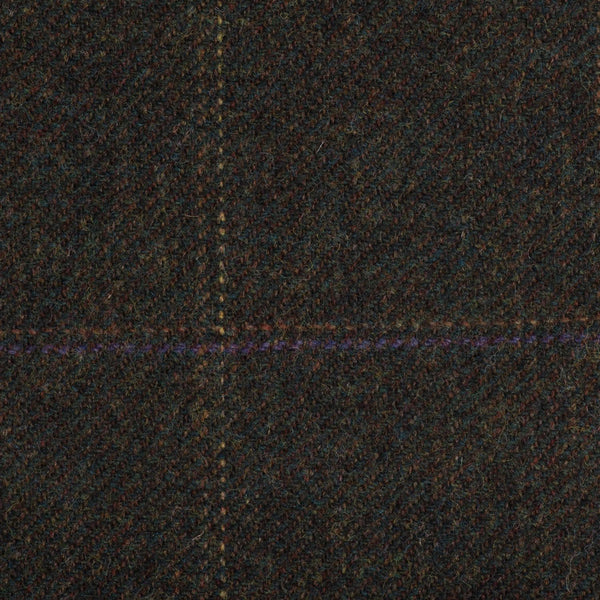 Dark Green With Rust/Gold/Purple Check Moonstone Tweed All Wool