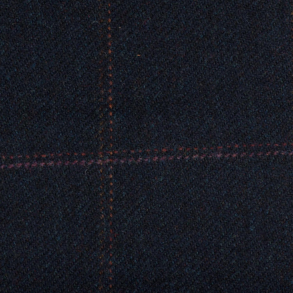 Dark Navy With Red/Pink/Gold Check Moonstone Tweed All Wool