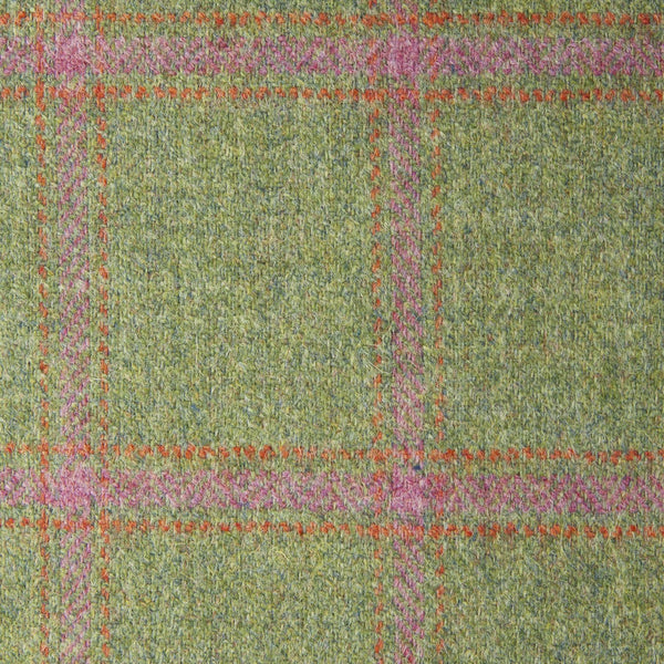 Green With Pink And Orange Check Moonstone Tweed All Wool