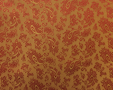 Gold And Red Paisley Lining 50% Viscose 50% Acetate