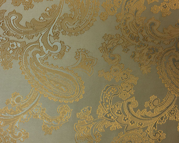 Cream And Silver Paisley Lining 50% Viscose 50% Acetate