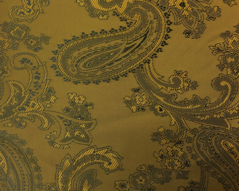 Gold And Black Paisley Lining 50% Viscose 50% Acetate