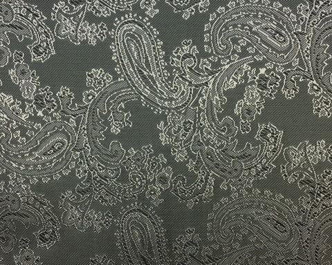 Grey And Black Paisley Lining 50% Viscose 50% Acetate