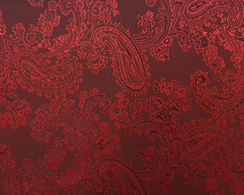 Dark Red And Black Paisley Lining 50% Viscose 50% Acetate