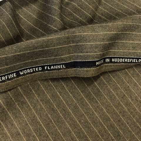 Fawn Chalk Stripe Flannel Suiting Jacketing