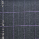 Dark Charcoal With Purple Check
