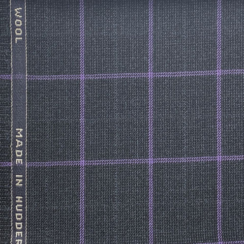 Dark Charcoal With Purple Check