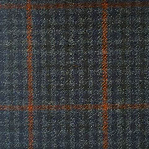 Grey Herringbone With Blue And Red Check Country Tweed Jacketing