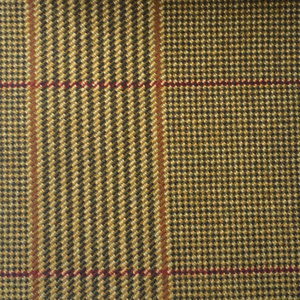 Caramel, Black, Red And Amber Glen Check Country Tweed Jacketing