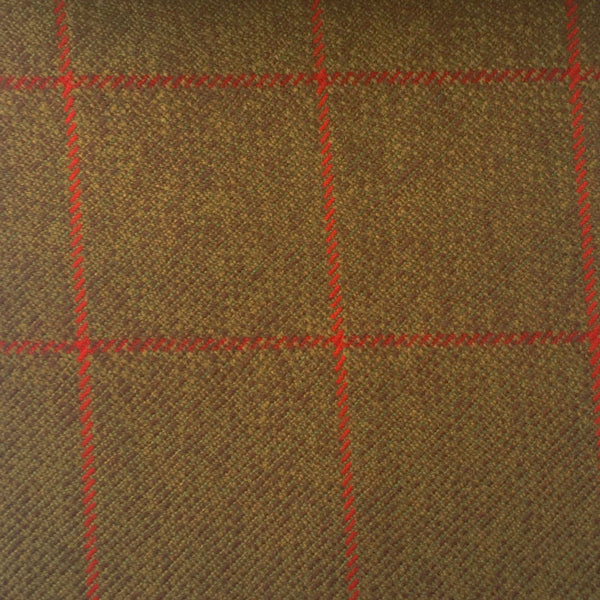 Light Brown And Green With Red Check Country Tweed Jacketing