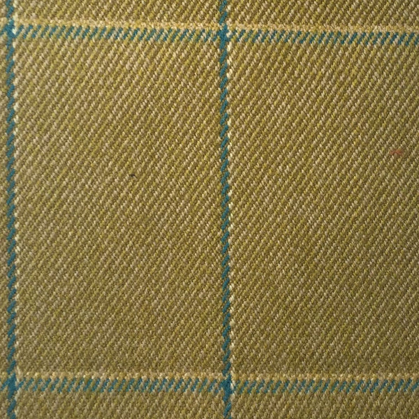 Green Pale With Blue And Cream Check Country Tweed Jacketing