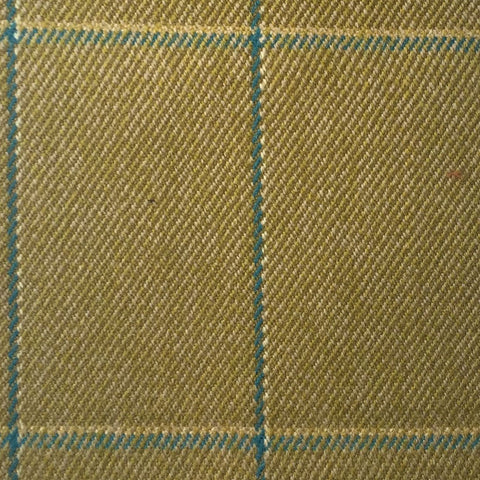 Green Pale With Blue And Cream Check Country Tweed Jacketing