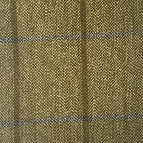 Sage Green Herringbone With Blue And Green Check Country Tweed Jacketing