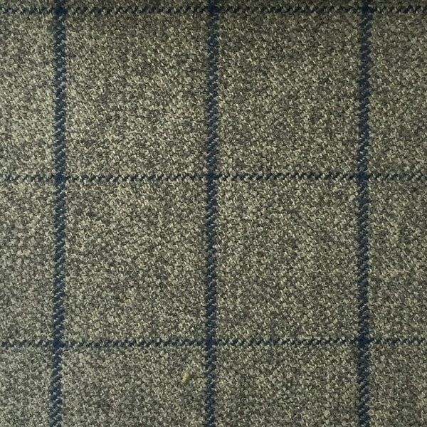 Grey With Navy Check Country Tweed Jacketing