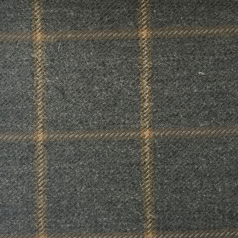 Medium Grey With Cream And Gold Check Country Tweed Jacketing