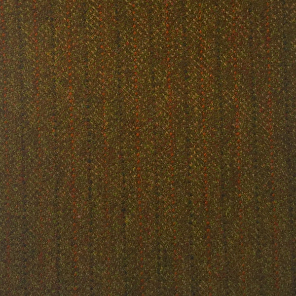 Dark Green And Brown With Orange And Black Stripe Country Tweed Jacketing