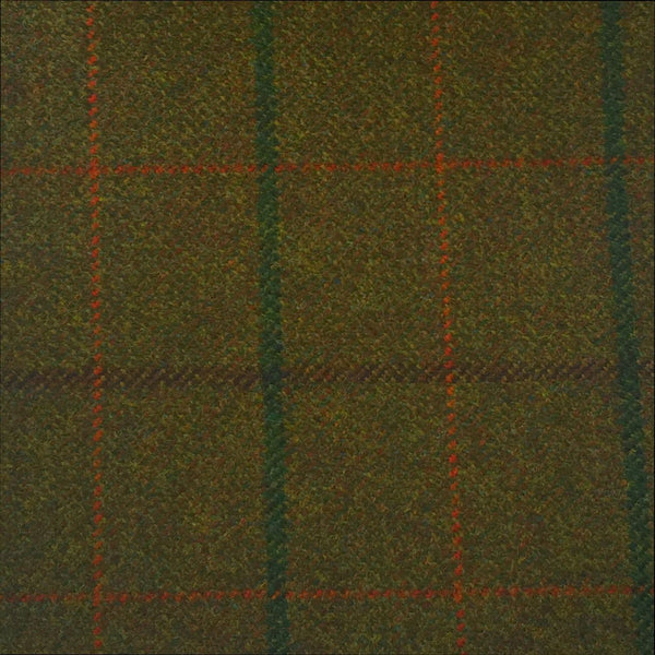 Dark Green With Brown, Green And Orange Check Country Tweed Jacketing