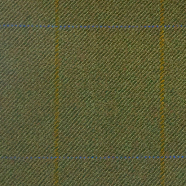 Green With Gold And Blue Check Country Tweed Jacketing