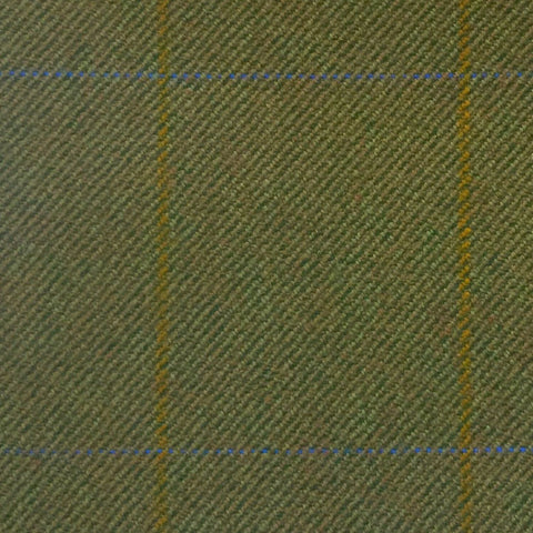 Green With Gold And Blue Check Country Tweed Jacketing