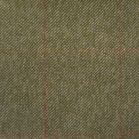 Green And Gold With Red Check Country Tweed Jacketing