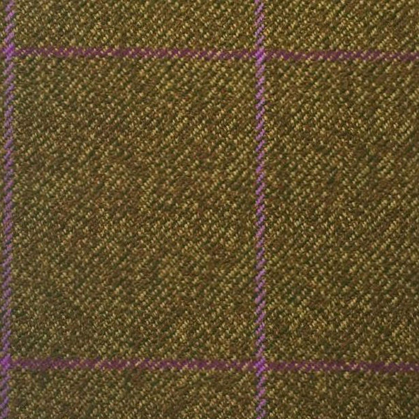 Green And Brown With Purple Check Country Tweed Jacketing