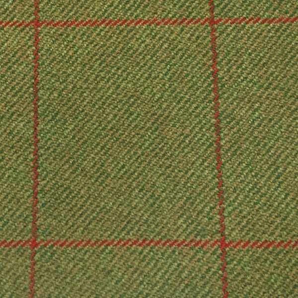 Green With Red Check Country Tweed Jacketing