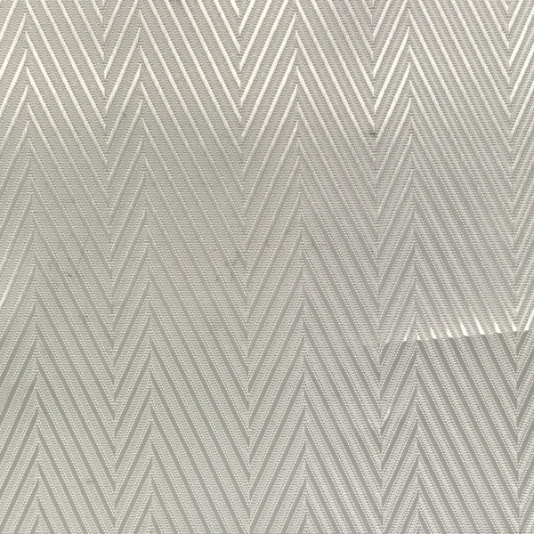 White and Silver Herringbone Lining