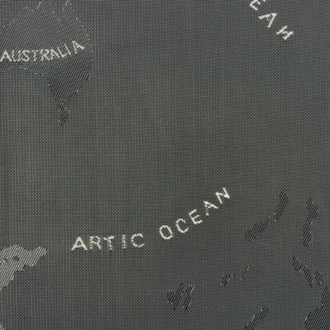 Grey & Sliver Woven Global / World / Atlas Map Lining