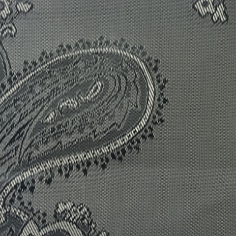 Grey with Sliver Jacquard Woven Paisley design Lining