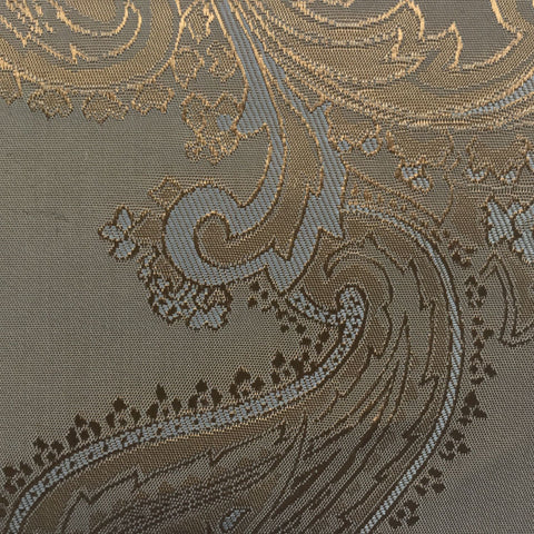 Gold with Lilac Jacquard Woven Paisley design Lining