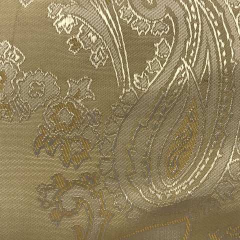 Cream with Gold Jacquard Woven Paisley design Lining