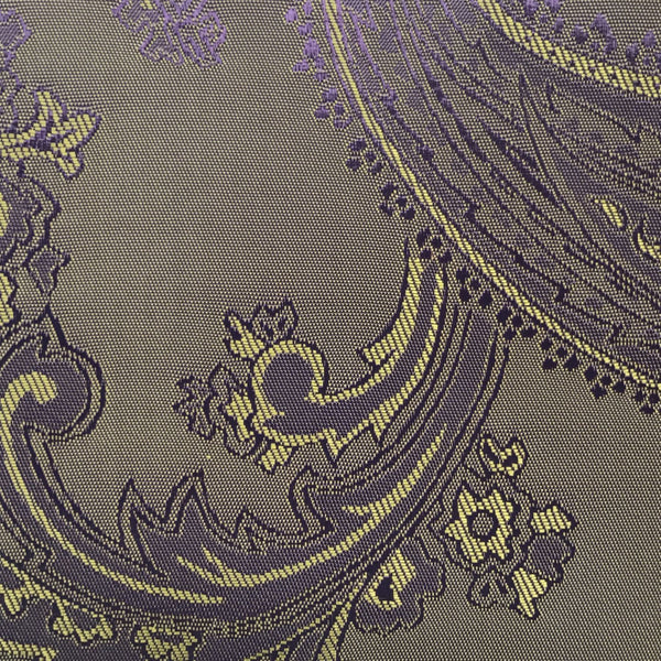 Purple with Gold Jacquard Woven Paisley design Lining