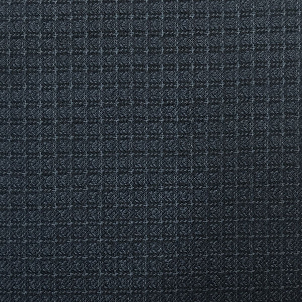 Navy & Black Block Check Weave Suiting Jacketing Fabric