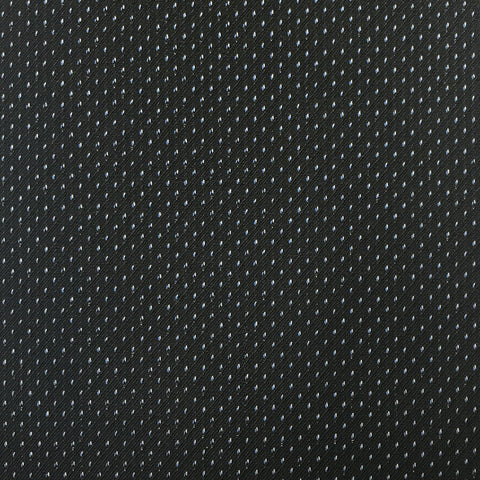 Black With Fancy Silver & Blue Pin Suiting Jacketing Fabric