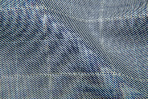 Soft Blue Plaid With White Check