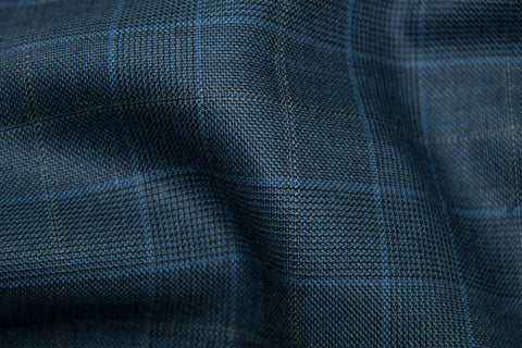 Light Navy Tram Plaid With Gold & Blue Check