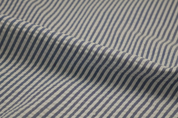Blue & White Stripe Seersucker Fabric