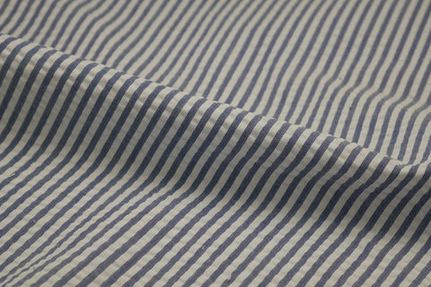 Blue & White Stripe Seersucker Fabric