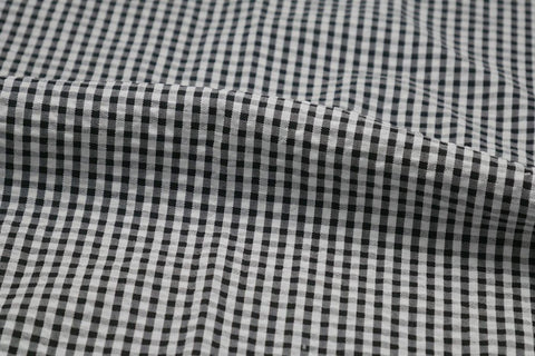 Black & White Check Seersucker Fabric