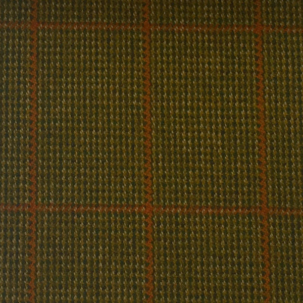 Sage And Green With Orange Check Country Tweed Jacketing