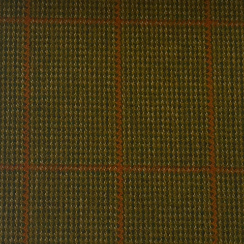 Sage And Green With Orange Check Country Tweed Jacketing