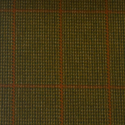 Sage And Green With Orange Check Country Tweed Jacketing