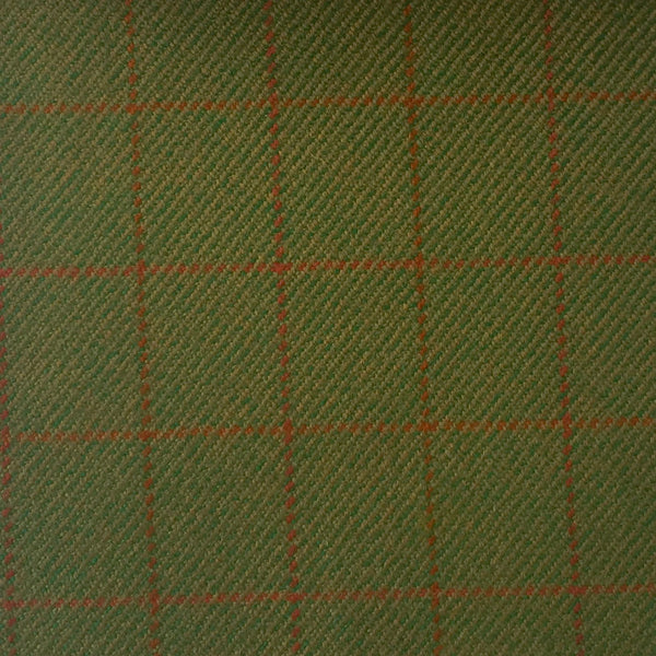 Green With Rust And Red Check Country Tweed Jacketing