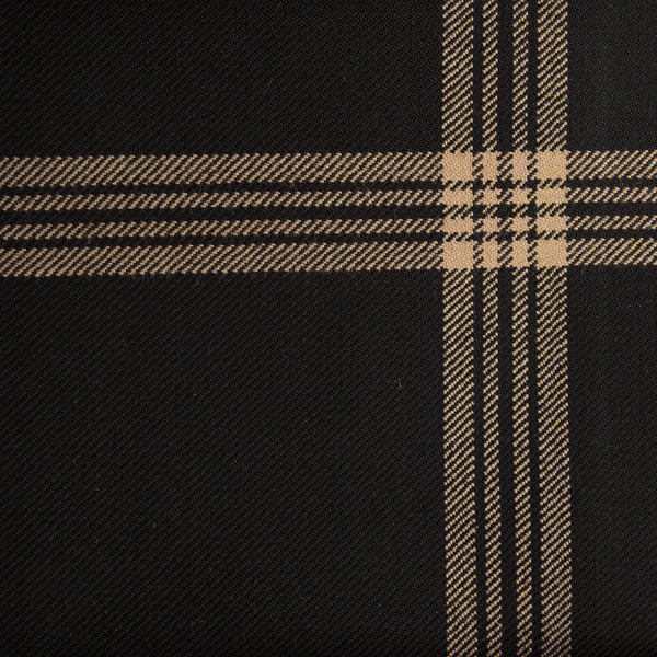 Celtic Black Caledonian Tartan Check 100% Wool