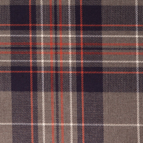 Grey Blue Tharthan Tartan Check 65% Poly 35% Visc